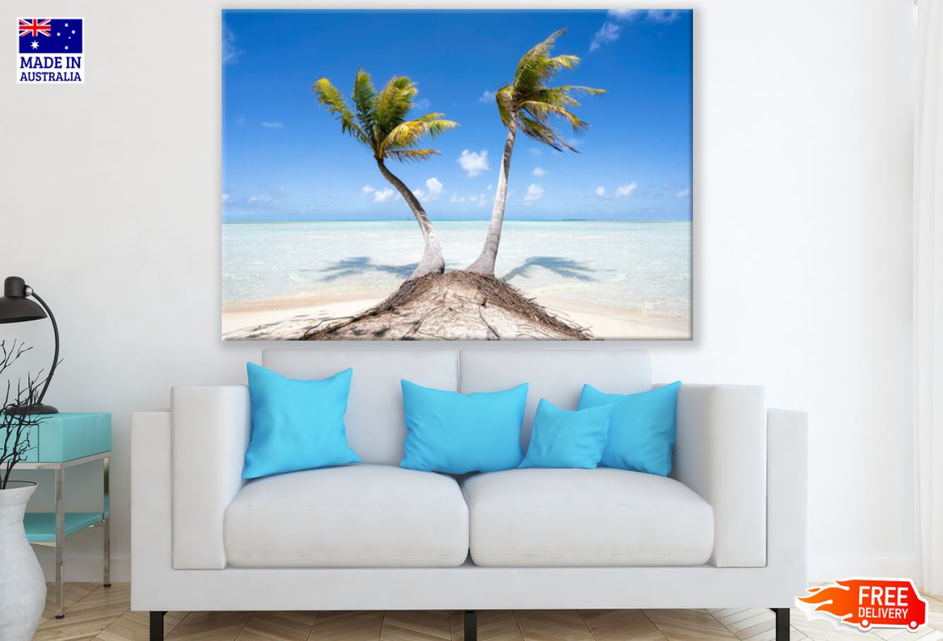 Palm Trees at Beach Photograph Print 100% Australian Made