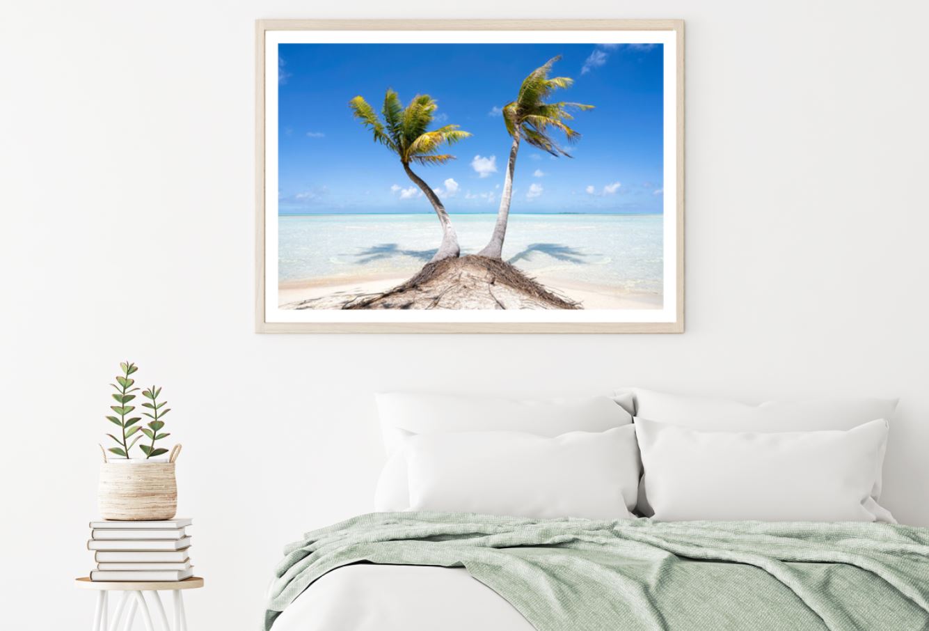 Palm Trees at Beach Photograph Home Decor Premium Quality Poster Print Choose Your Sizes