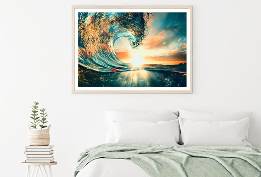 Sea Wave Crashing Sunset View Home Decor Premium Quality Poster Print Choose Your Sizes