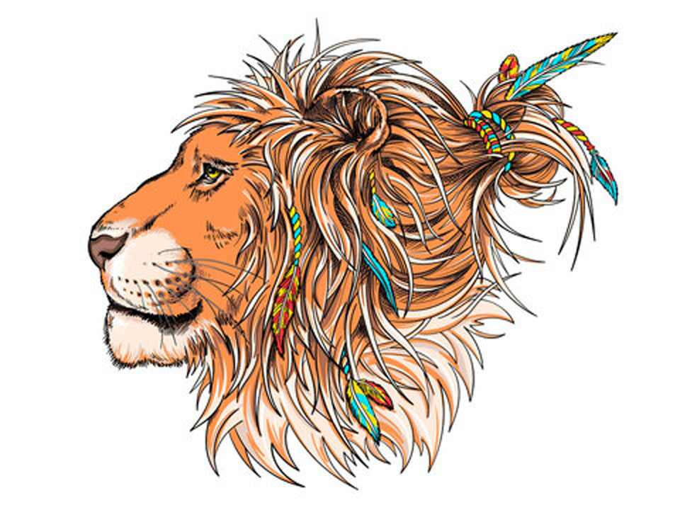 Lion Portrait Vector Art Home Decor Premium Quality Poster Print Choose Your Sizes