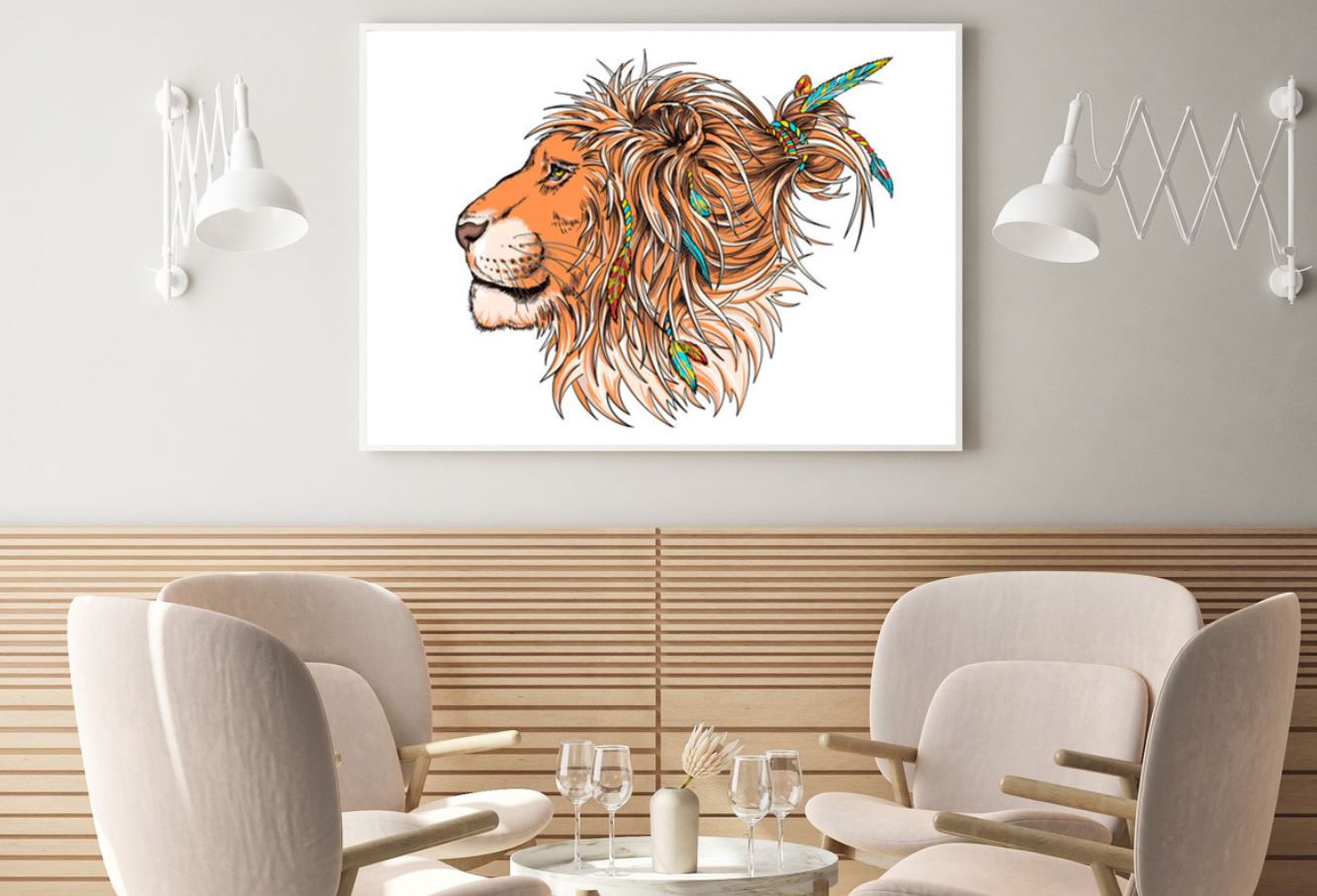Lion Portrait Vector Art Home Decor Premium Quality Poster Print Choose Your Sizes