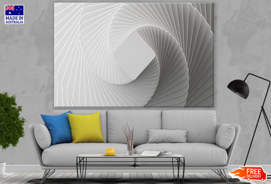 White Abstract Design Print 100% Australian Made