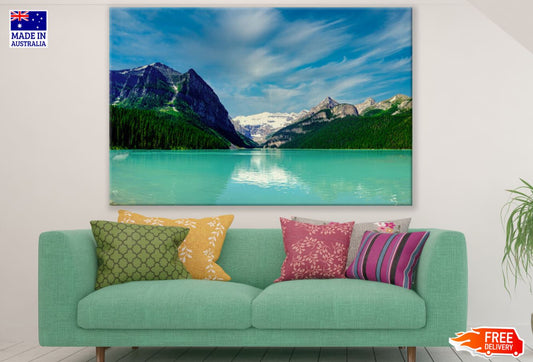 Sea & Forest With Mountain View Print 100% Australian Made
