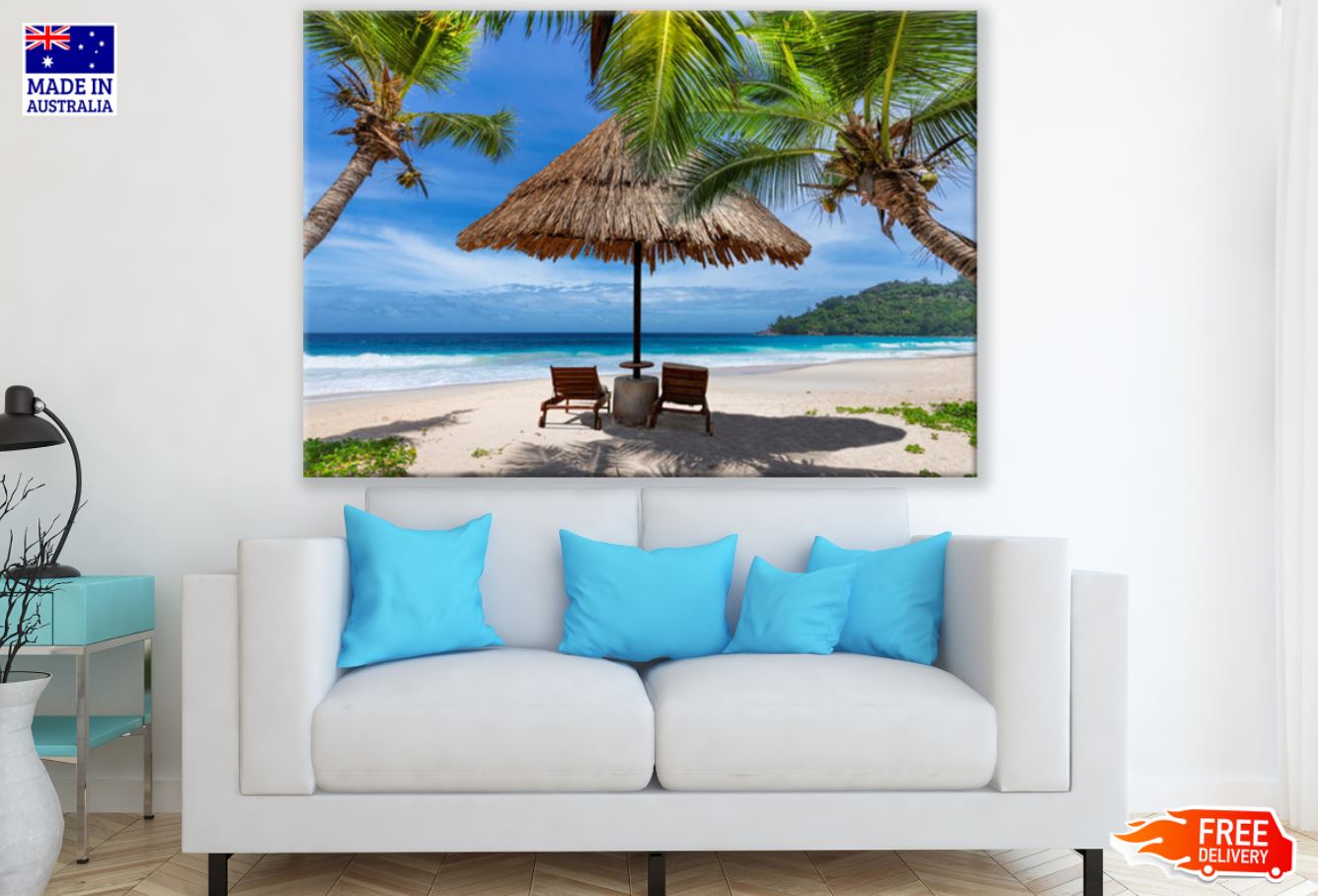 Beach Hut on Sea Shore Photograph Print 100% Australian Made