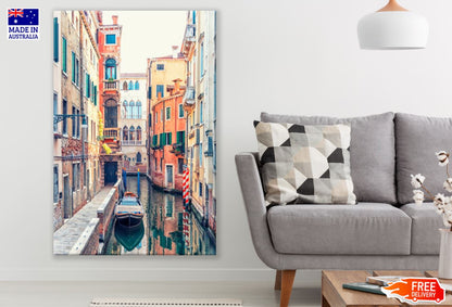 Canal & Buildings in Italy Print 100% Australian Made