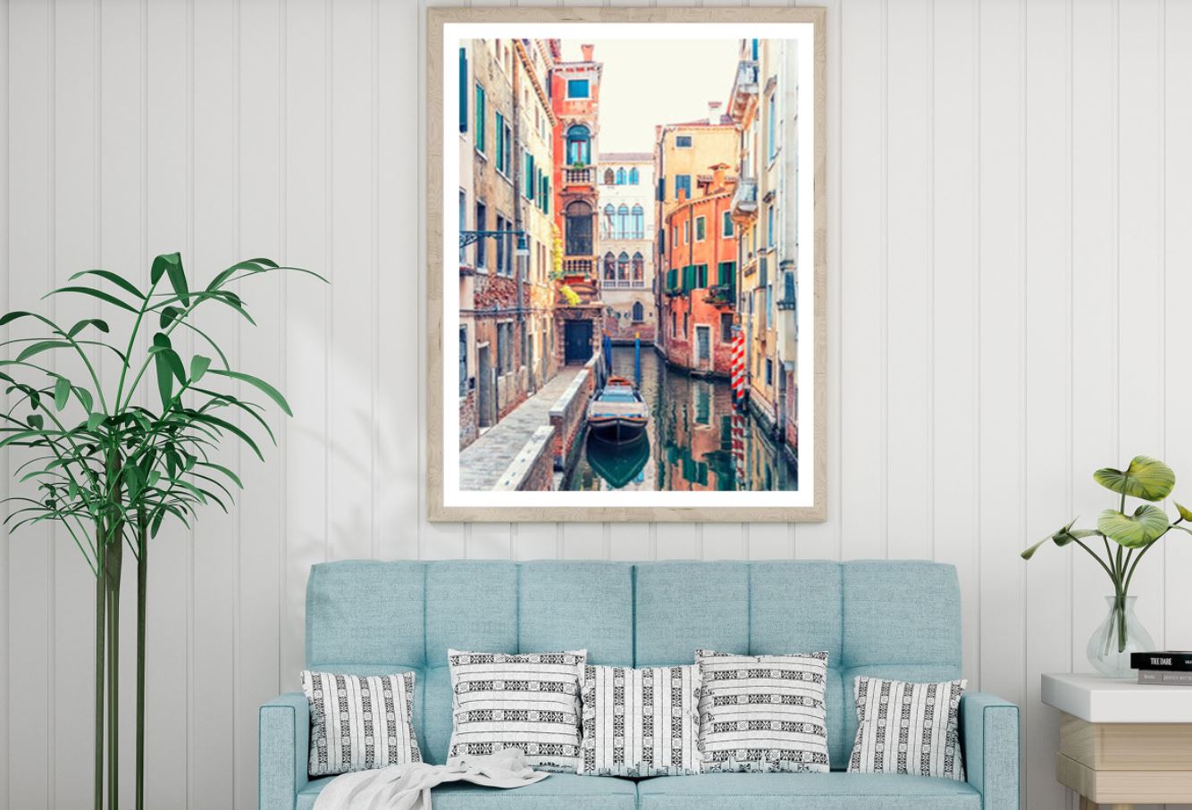 Canal & Buildings in Italy Home Decor Premium Quality Poster Print Choose Your Sizes