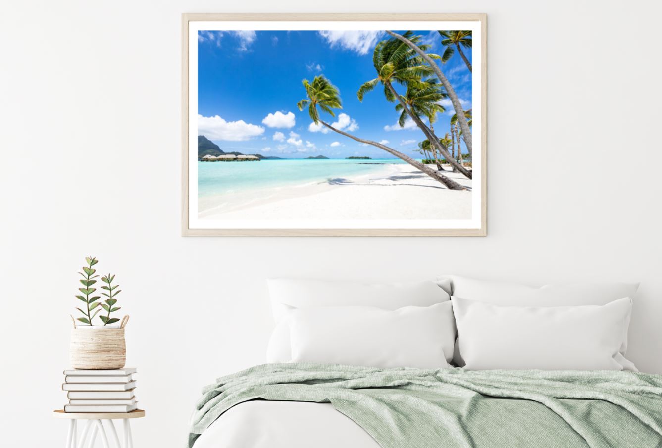 Palm Trees on Beach Photograph Home Decor Premium Quality Poster Print Choose Your Sizes