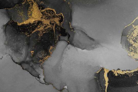 Black & Gold Abstract Design Print 100% Australian Made