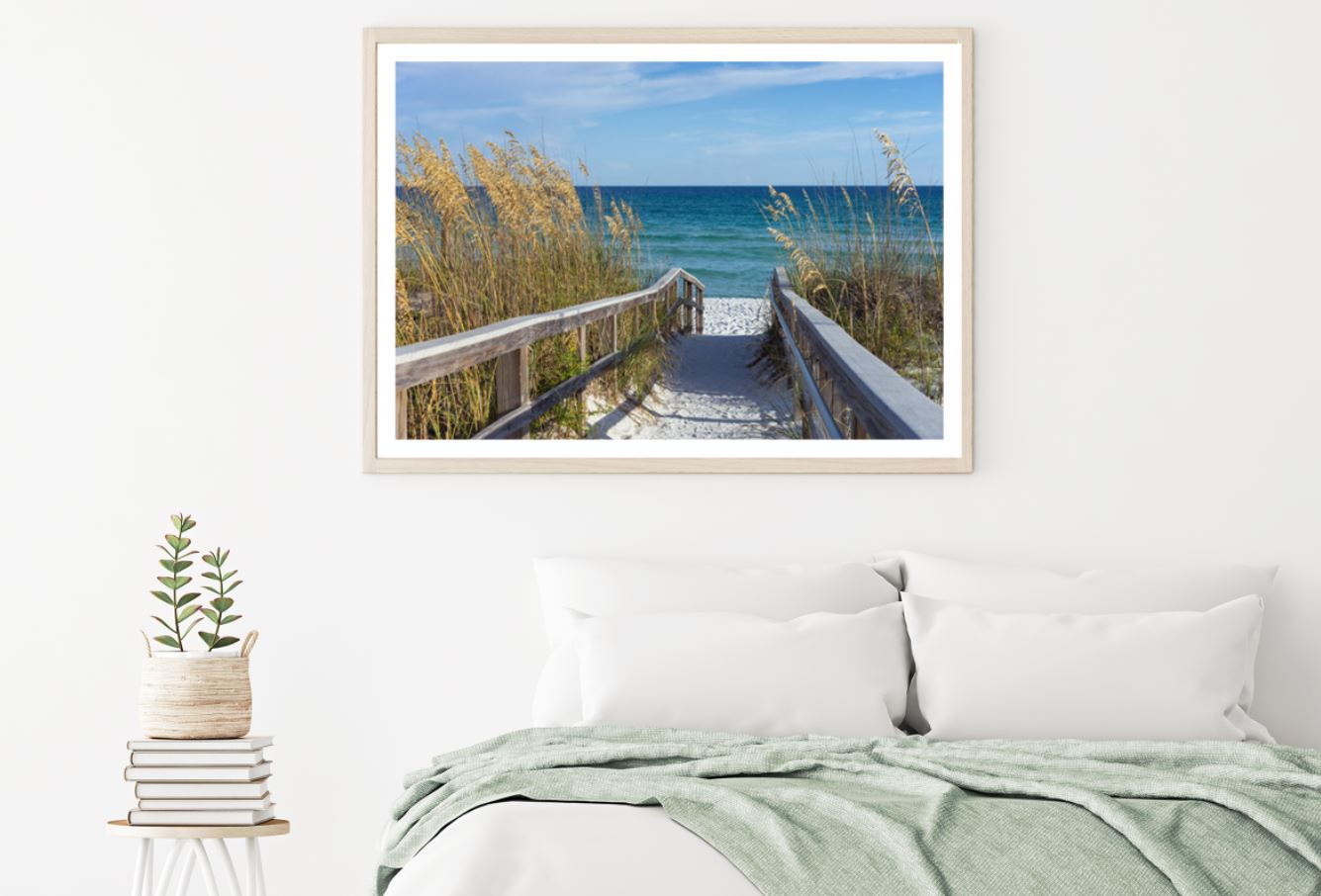 Sand Foot Path to Sea Photograph Home Decor Premium Quality Poster Print Choose Your Sizes