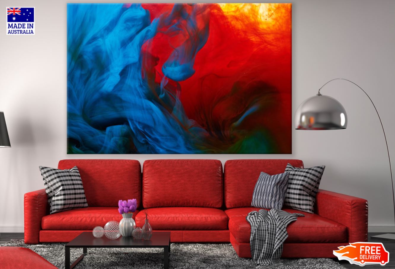 Red & Blue Abstract Design Print 100% Australian Made