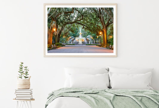 Water Fountain in Park Photograph Home Decor Premium Quality Poster Print Choose Your Sizes