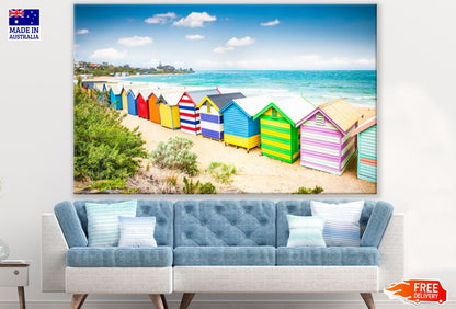 Colorful Beach Huts Photograph Print 100% Australian Made