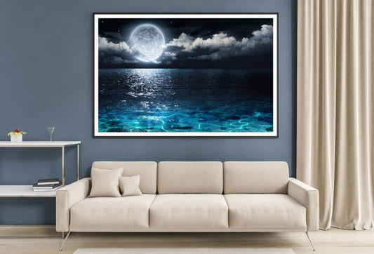 Moon & Sea Stunning Scenery View Home Decor Premium Quality Poster Print Choose Your Sizes