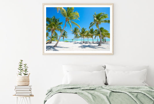 Palm Tress on Sand Near Sea View Home Decor Premium Quality Poster Print Choose Your Sizes