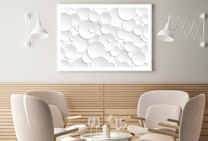 White Circle 3D Abstract Design Home Decor Premium Quality Poster Print Choose Your Sizes