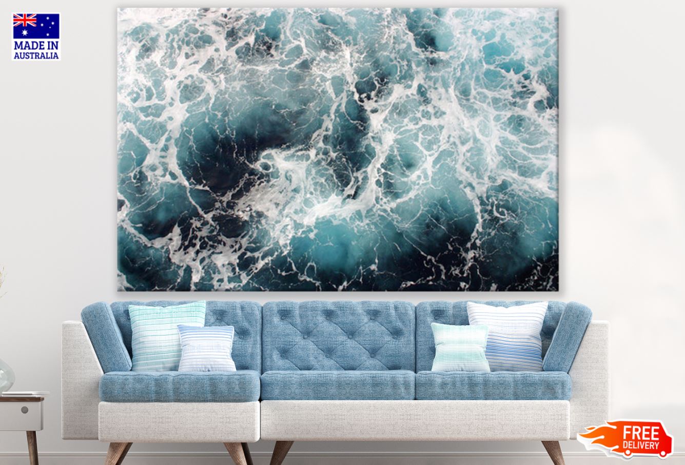 Blue & White Abstract Watercolor Print 100% Australian Made