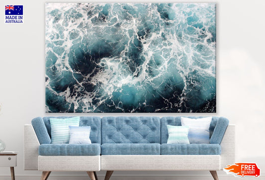 Blue & White Abstract Watercolor Print 100% Australian Made