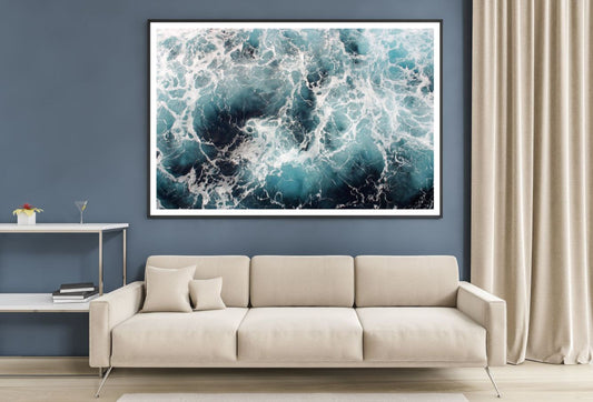 Blue & White Abstract Watercolor Home Decor Premium Quality Poster Print Choose Your Sizes
