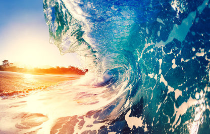 Sea Wave Sunset Photograph Print 100% Australian Made