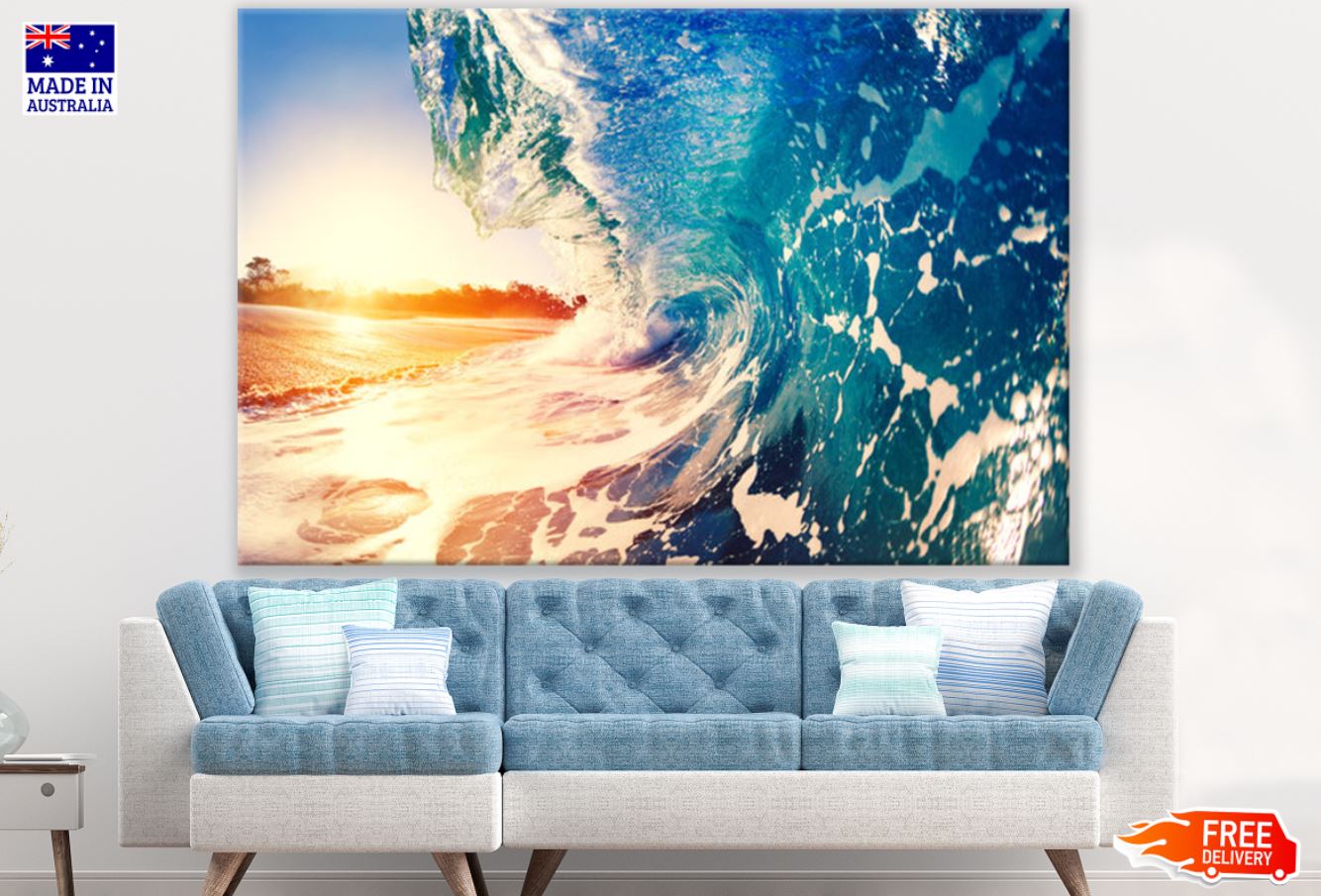Sea Wave Sunset Photograph Print 100% Australian Made