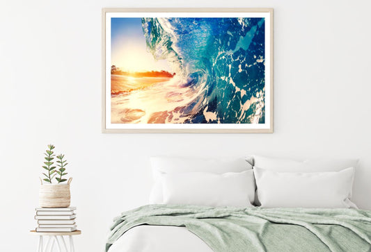 Sea Wave Sunset Photograph Home Decor Premium Quality Poster Print Choose Your Sizes