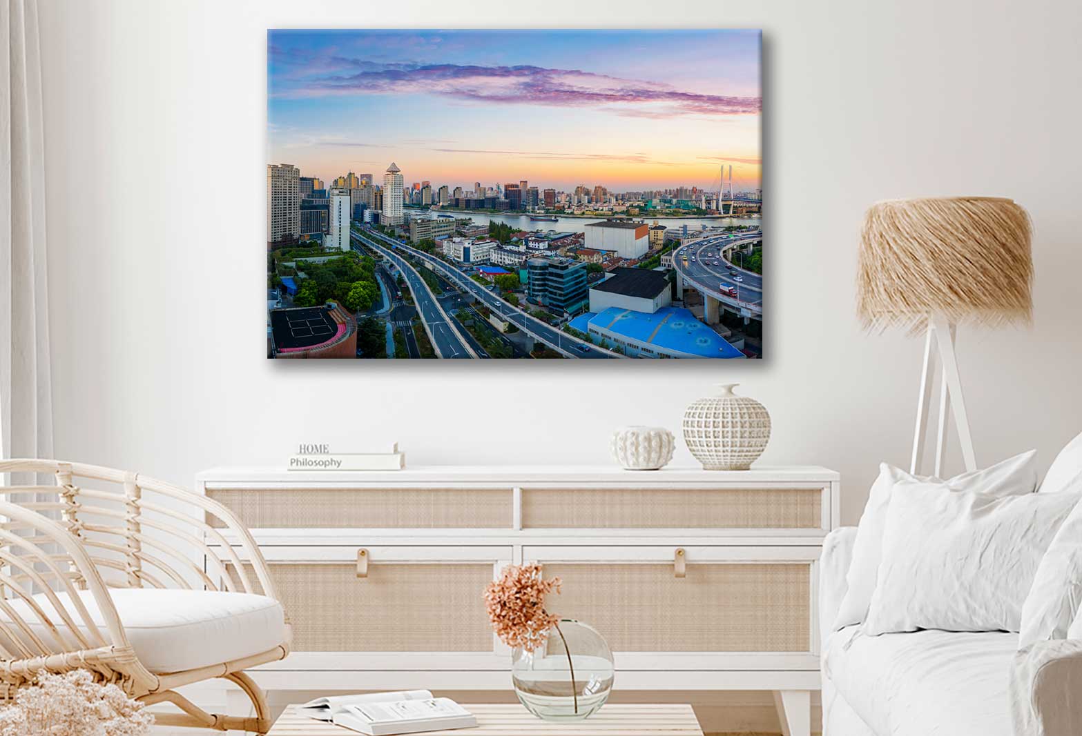 Bella Home Aerial View of Shanghai Cityscape Print Canvas Ready to hang