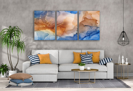 3 Set of Colorful Abstract Design High Quality Print 100% Australian Made Wall Canvas Ready to Hang