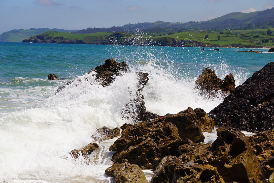 Ocean Waves Breaking on Rocks View Photograph Print 100% Australian Made