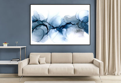 Blue Ink Abstract Abstract Fluid Design Home Decor Premium Quality Poster Print Choose Your Sizes