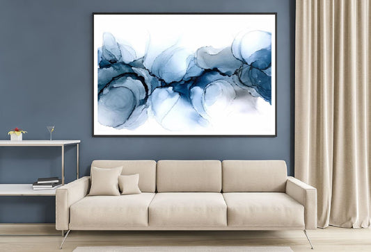 Blue Ink Abstract Abstract Fluid Design Home Decor Premium Quality Poster Print Choose Your Sizes