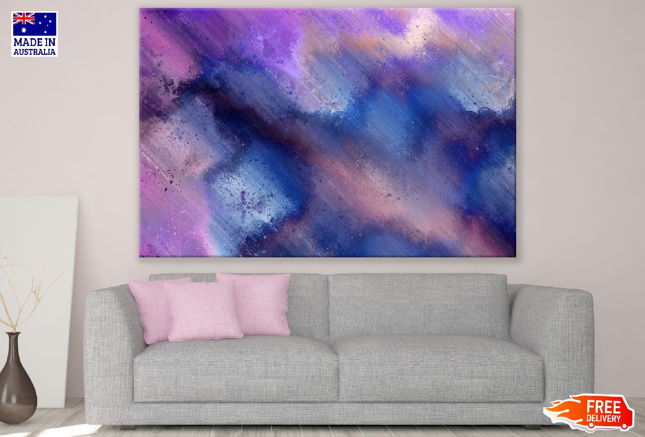 Blue & Pink Abstract Design Print 100% Australian Made