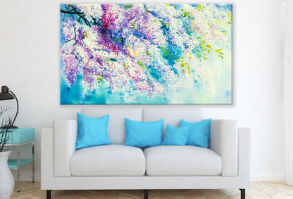 Wisteria Flowers Watercolor Painting Print 100% Australian Made