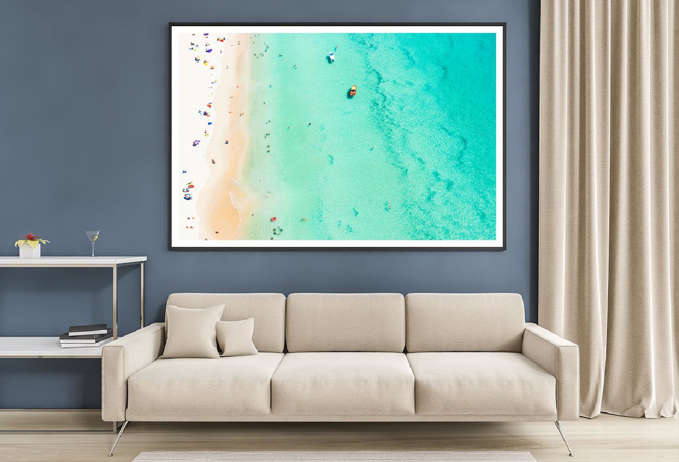 People on Surin Beach Aerial View Photograph Home Decor Premium Quality Poster Print Choose Your Sizes
