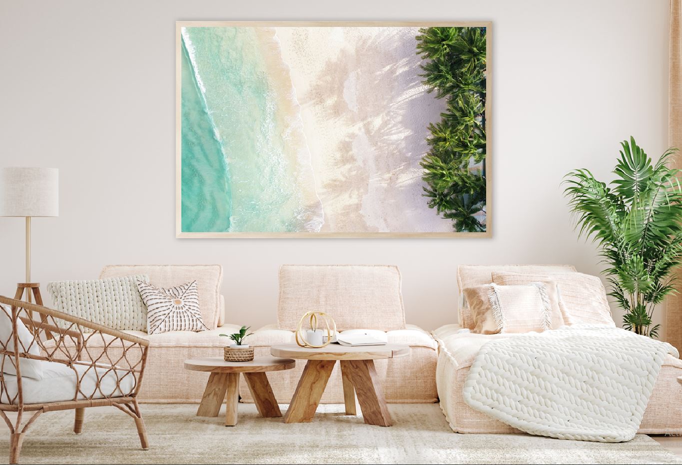 Palm Trees & Clear Sea Waves View Photograph Home Decor Premium Quality Poster Print Choose Your Sizes
