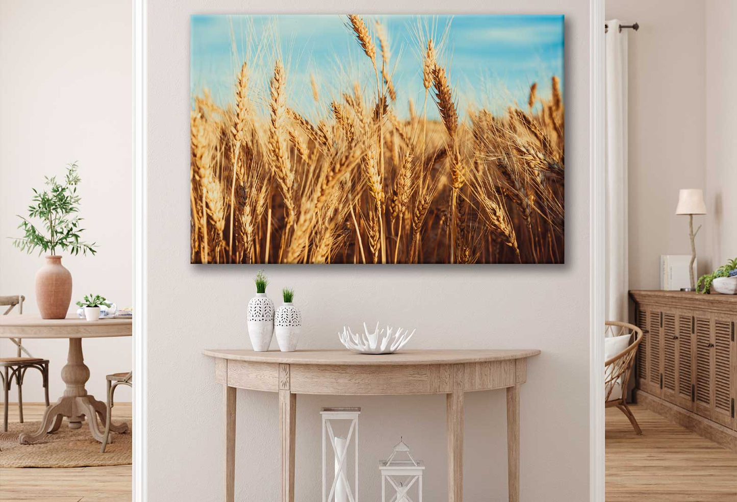 Bella Home Wheat Field & Sunset Landscape Print Canvas Ready to hang