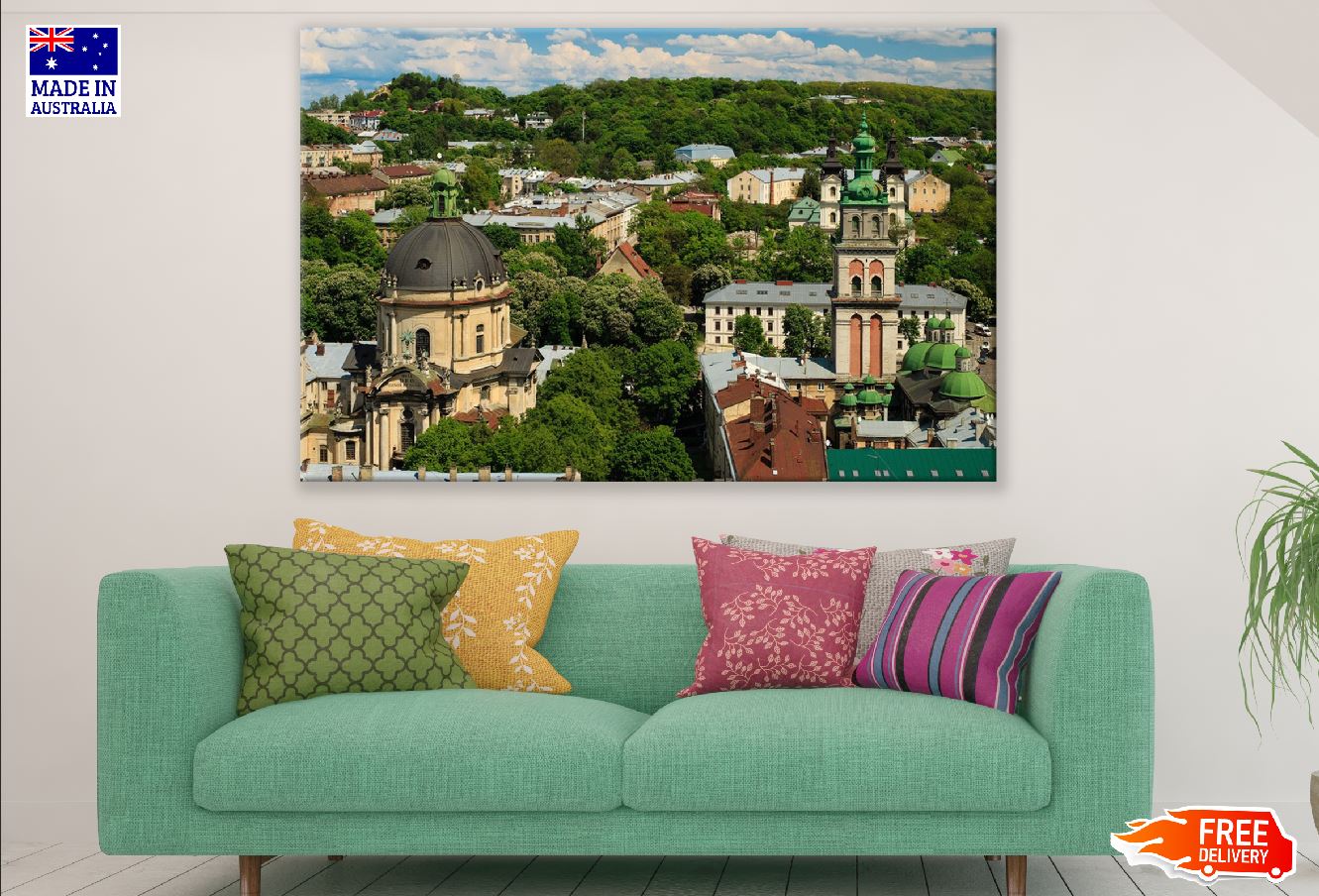 Dormition Church & Korniakt Tower Photograph, Ukraine Print 100% Australian Made