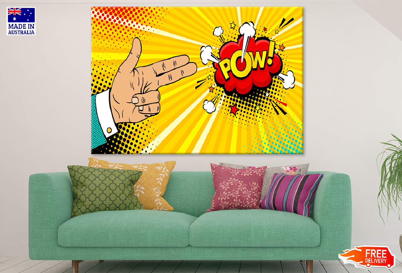 Firing From Hands & POW Quote Vector Art Print 100% Australian Made