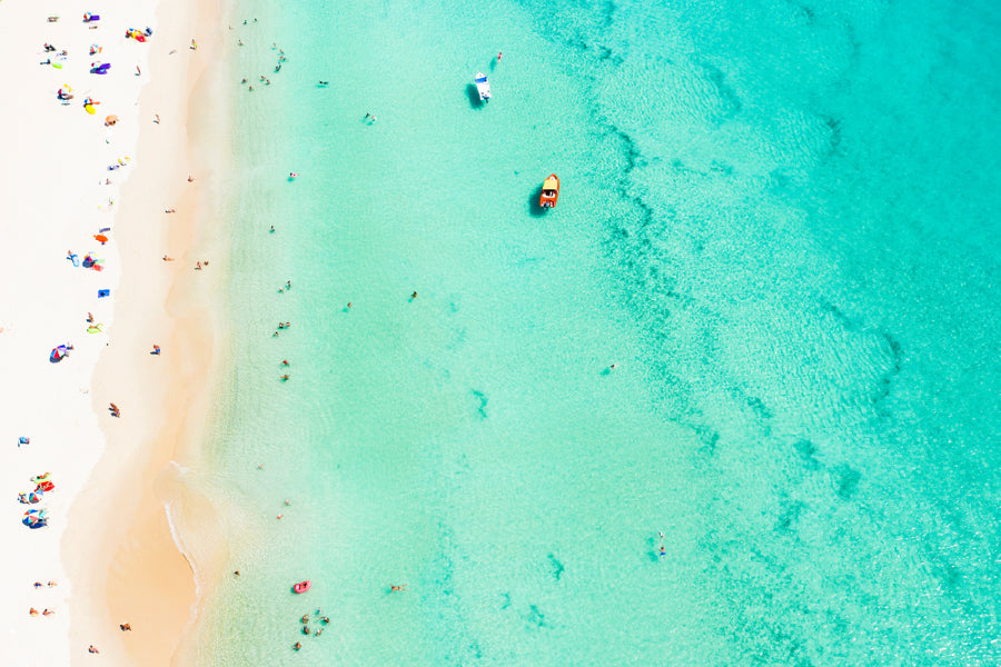 Bella Home People on Surin Beach Aerial View Print Canvas Ready to hang