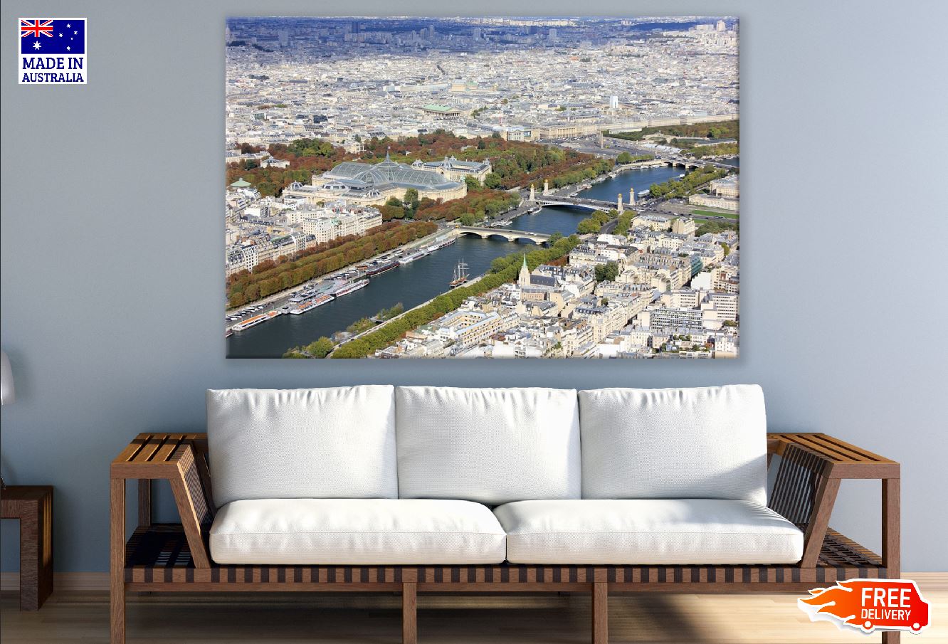Paris City Aerial View Photograph Print 100% Australian Made