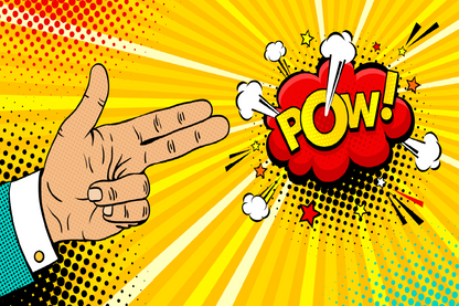 Firing From Hands & POW Quote Vector Art Print 100% Australian Made