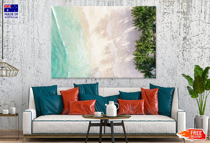 Palm Trees & Clear Sea Waves View Photograph Print 100% Australian Made