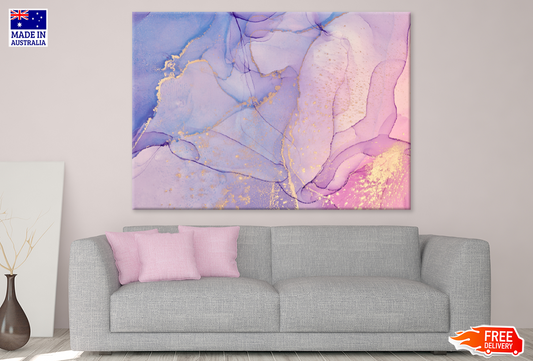 Pink Purple & Gold Abstract Design Print 100% Australian Made