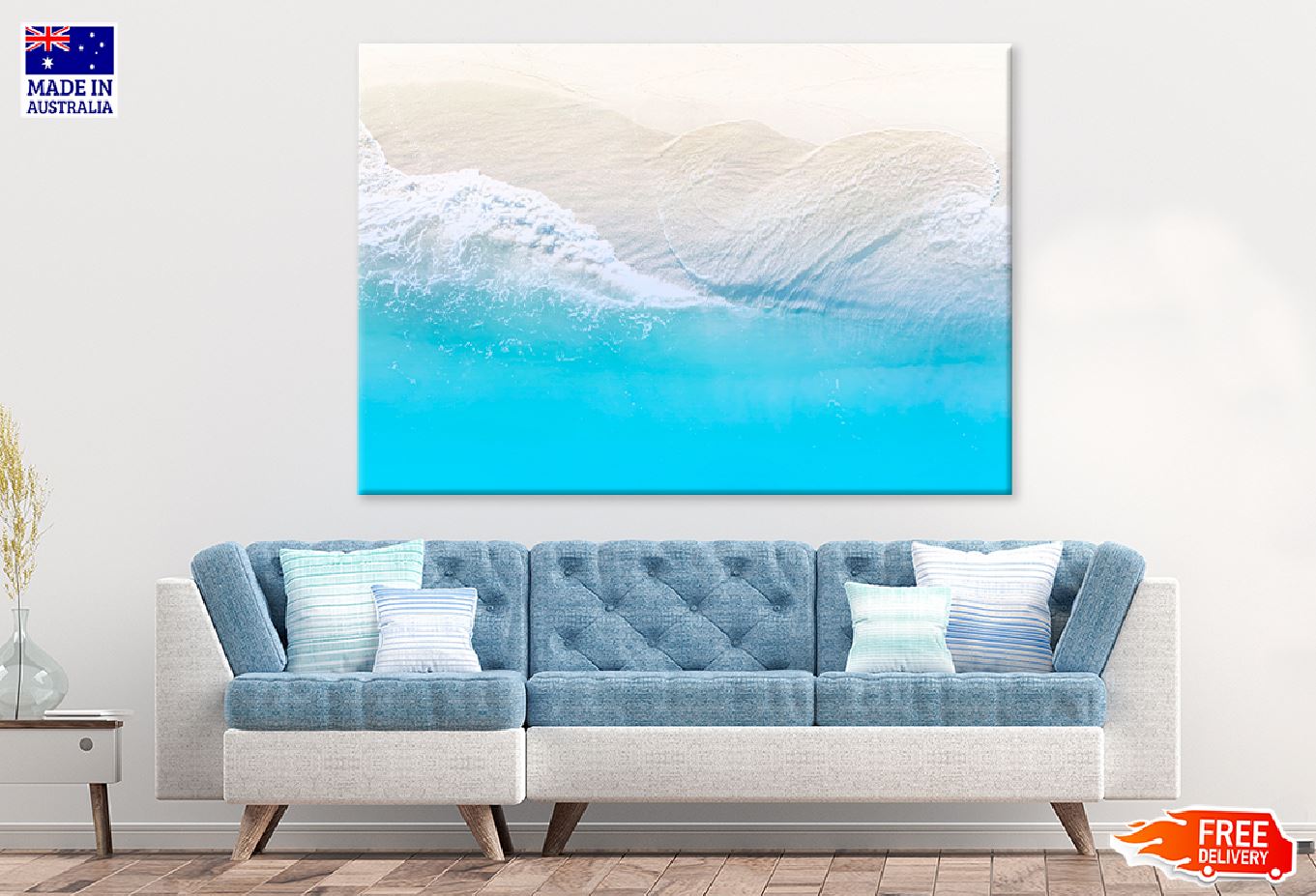 Soft Wave of Ocean Aerial View Photograph Print 100% Australian Made