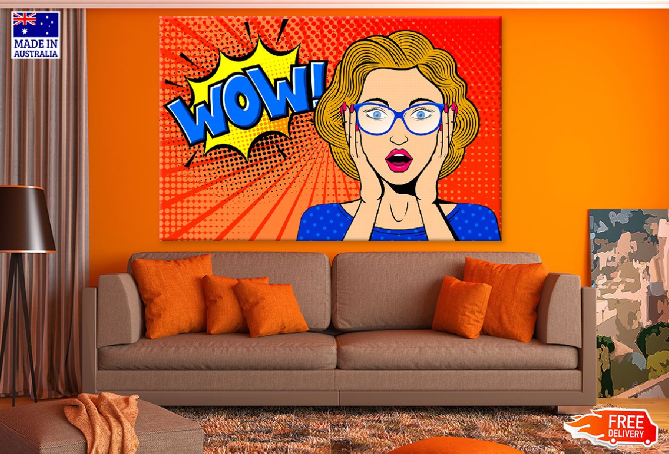 Girl with Glasses & WOW Quote Illustration Print 100% Australian Made