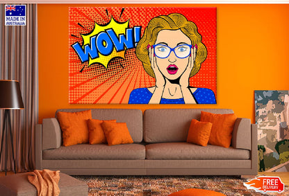 Girl with Glasses & WOW Quote Illustration Print 100% Australian Made
