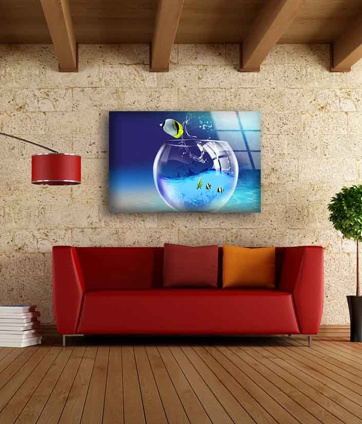 Fish Jumping from Tank Acrylic Glass Print Tempered Glass Wall Art 100% Made in Australia Ready to Hang