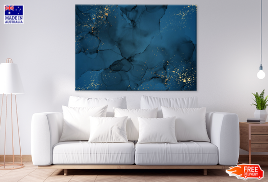 Blue & Gold Abstract Design Print 100% Australian Made