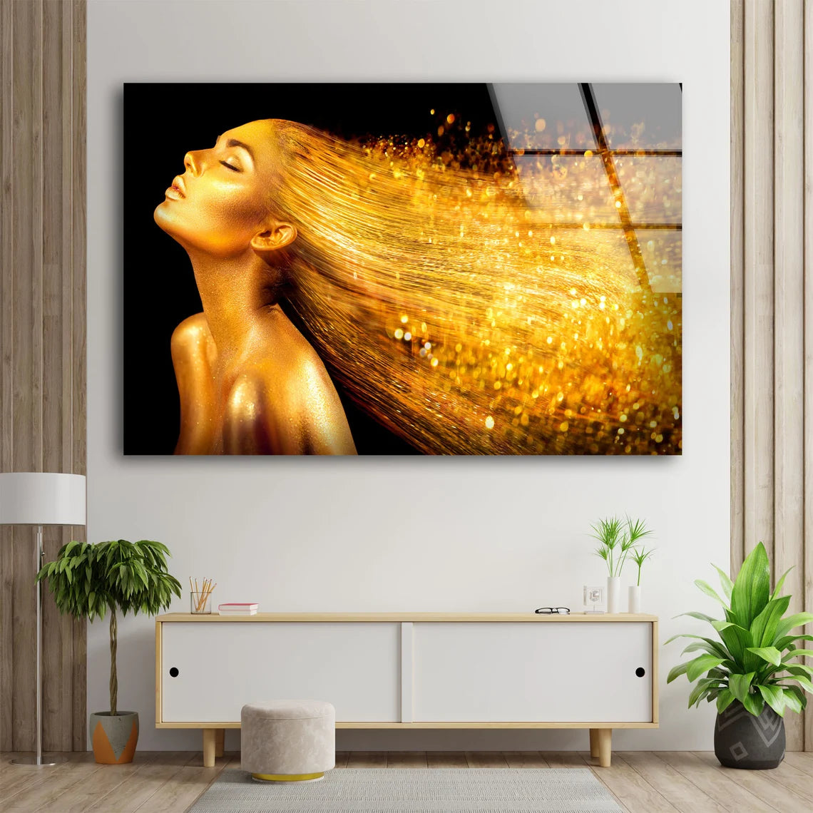 Gold Girl Photograph Acrylic Glass Print Tempered Glass Wall Art 100% Made in Australia Ready to Hang