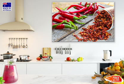 Chille & Chilli Pieces Closeup Photograph Print 100% Australian Made