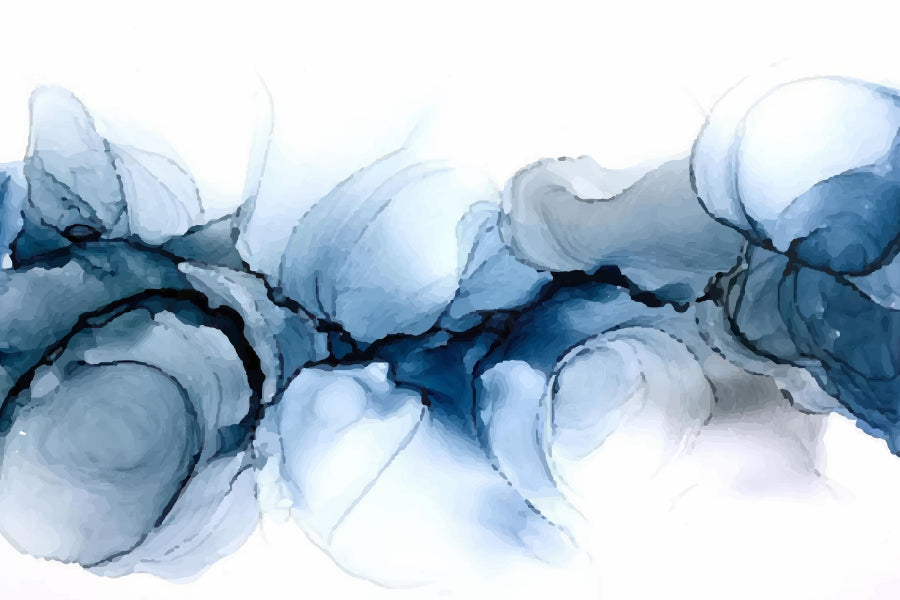 Blue Ink Abstract Abstract Fluid Design Home Decor Premium Quality Poster Print Choose Your Sizes